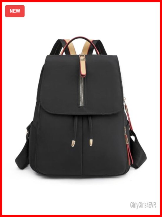 Mini Anti-theft Backpack with USB Port Lightweight Nylon Daypack for Women